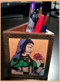 Gemstone Painting Multi Utility Desk Organizer Holder