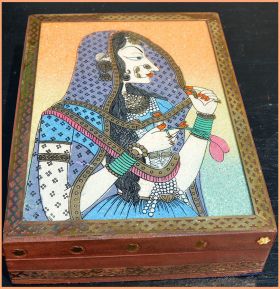 Wood Gemstone Painting Jewelry Box