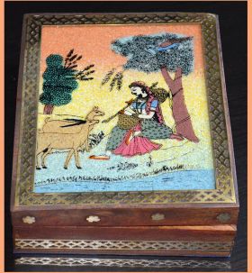 Wood Gemstone Painting Jewelry Box