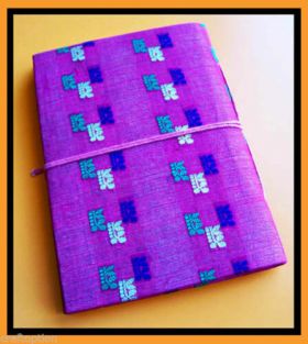 Purple Brocade Cover Handmade Paper Journal Diary 