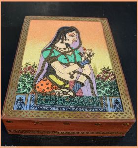 Wood Gemstone Painting Jewelry Box