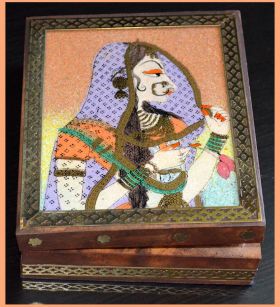 Wood Gemstone Painting Jewelry Box