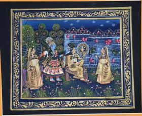 Radha Krishna Miniature Natural Color Painting