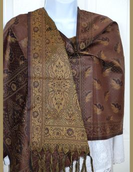 Varanasi Floral Silk Stole Wrap