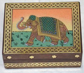 Wood Gemstone Painting Jewelry Box