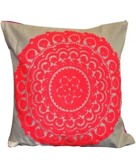 Cotton Silk Suzani Embroidery Pillow Cover