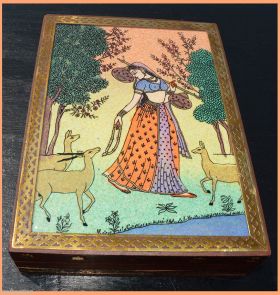 Wood Gemstone Painting Jewelry Box