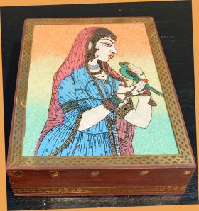 Wood Gemstone Painting Jewelry Box