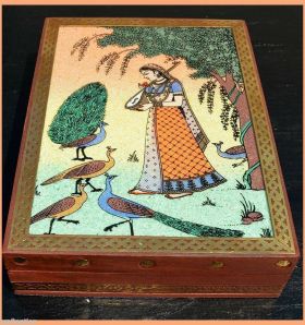 Wood Gemstone Painting Jewelry Box