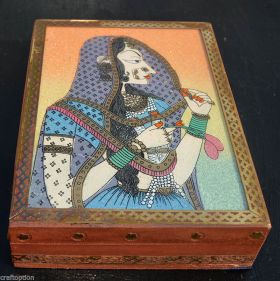 Wood Gemstone Painting Jewelry Box