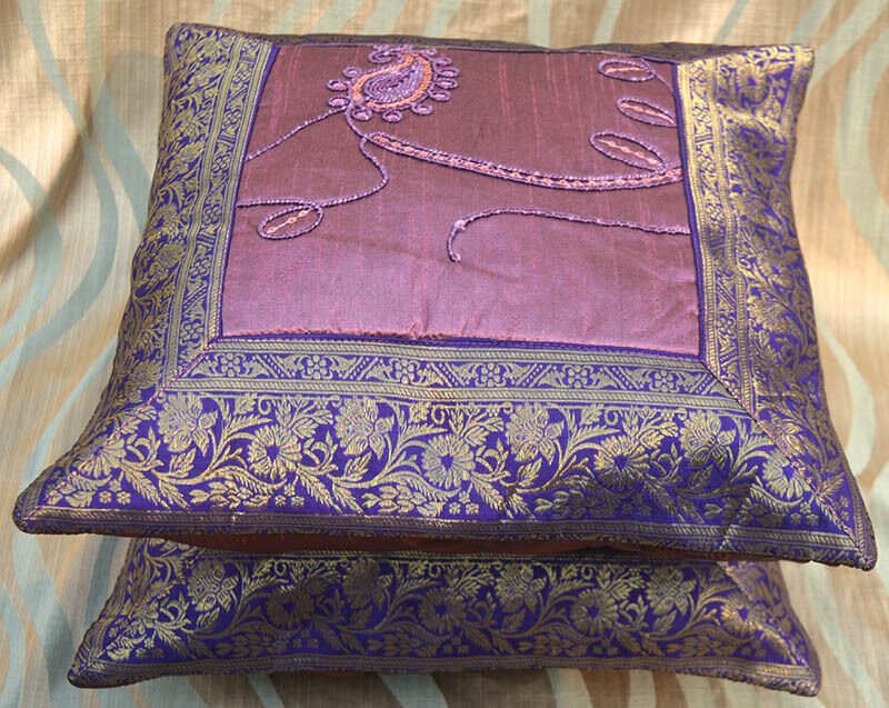 Set of 2 Silk Embroidered Pillow Cover - Image 2