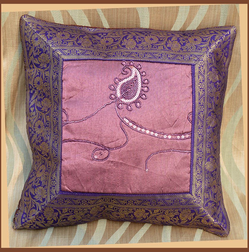 Set of 2 Silk Embroidered Pillow Cover - Image 3