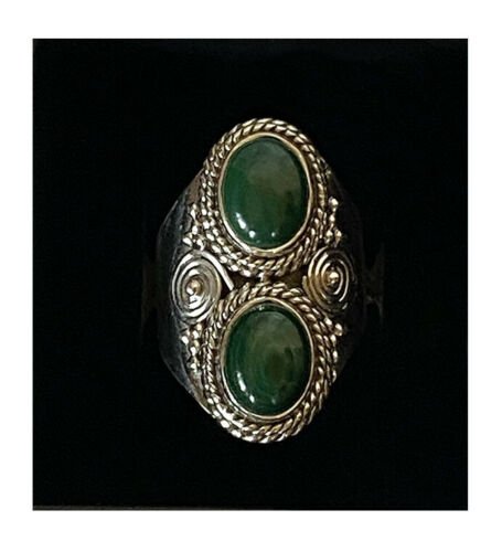 Artisan Created Hand Crafted Natural Malachite Sterling Silver Ring - Image 6