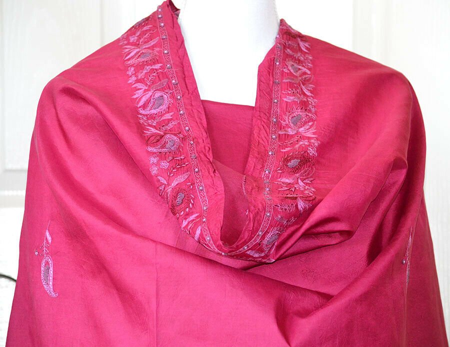 Silk vintage long stole - Image 3