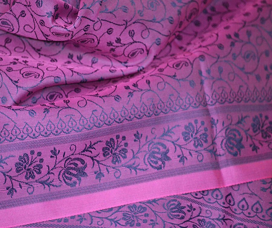Banaras Silk Woven Paisley Floral Design Stole Wrap - Image 5