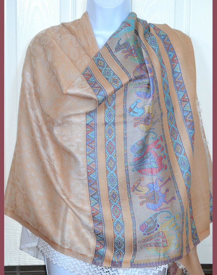 Paisley Pashmina Silk Blend Shawl Wrap