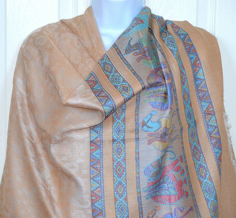 Paisley Pashmina Silk Blend Shawl Wrap - Image 2