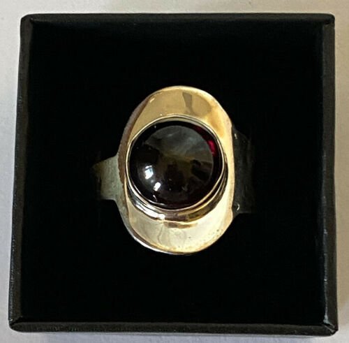 Artisan Hand Crafted Natural Garnet Sterling Silver Adjustable Ring - Image 6