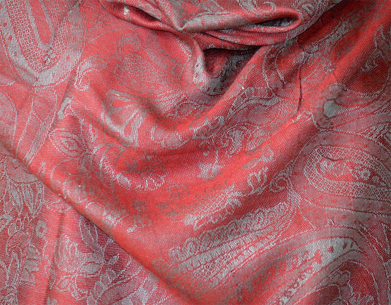 Silk Blend Double Sided Paisley Shawl Wrap Stole - Image 2