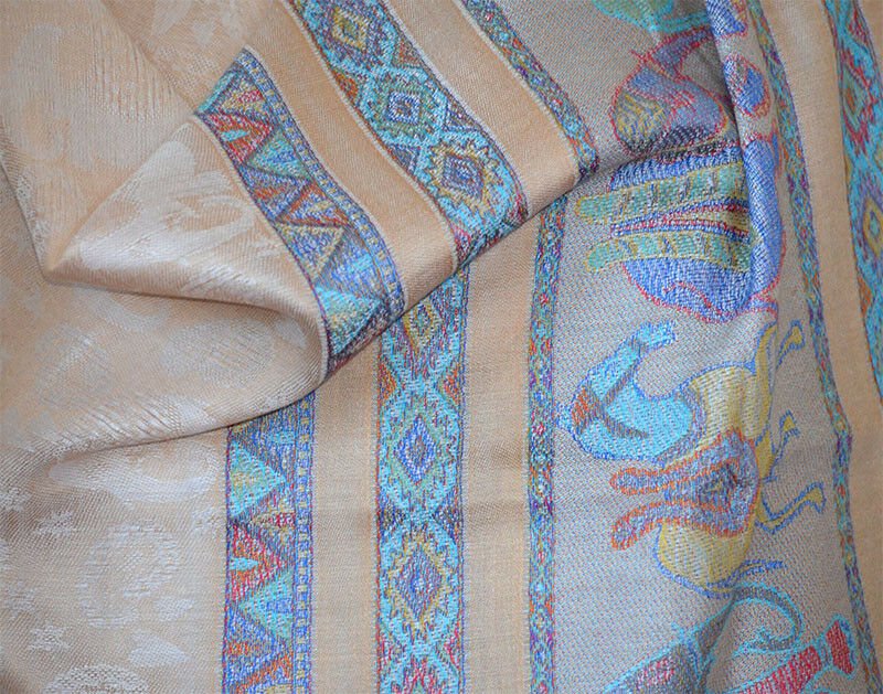 Paisley Pashmina Silk Blend Shawl Wrap - Image 6