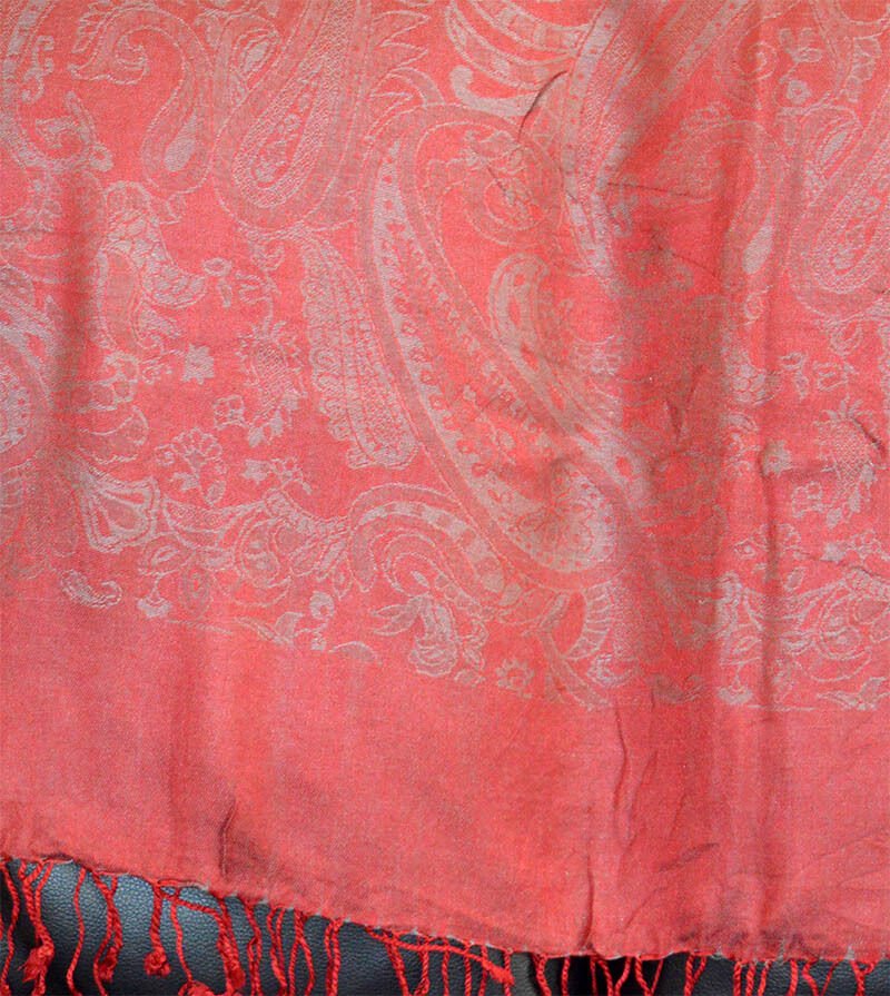 Silk Blend Double Sided Paisley Shawl Wrap Stole - Image 4