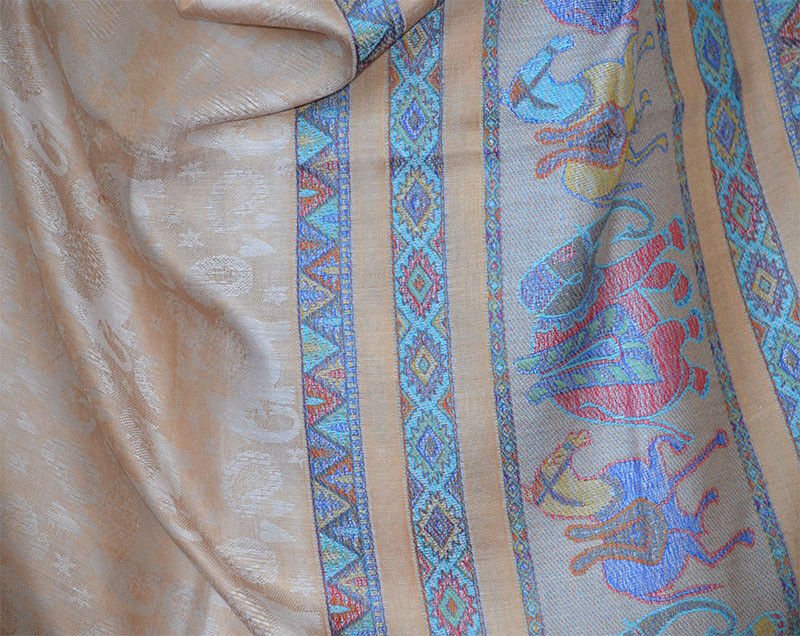 Paisley Pashmina Silk Blend Shawl Wrap - Image 4