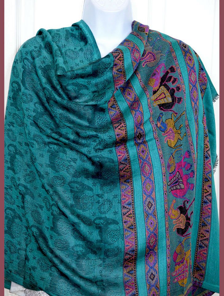 Paisley Pashmina Silk Blend Shawl Wrap