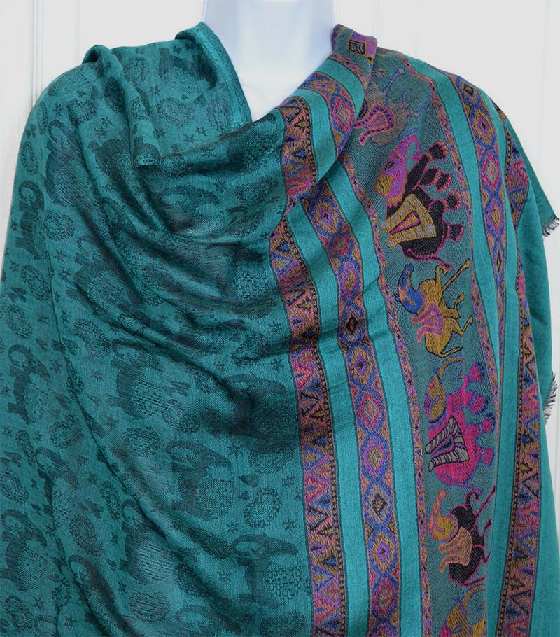 Paisley Pashmina Silk Blend Shawl Wrap - Image 2