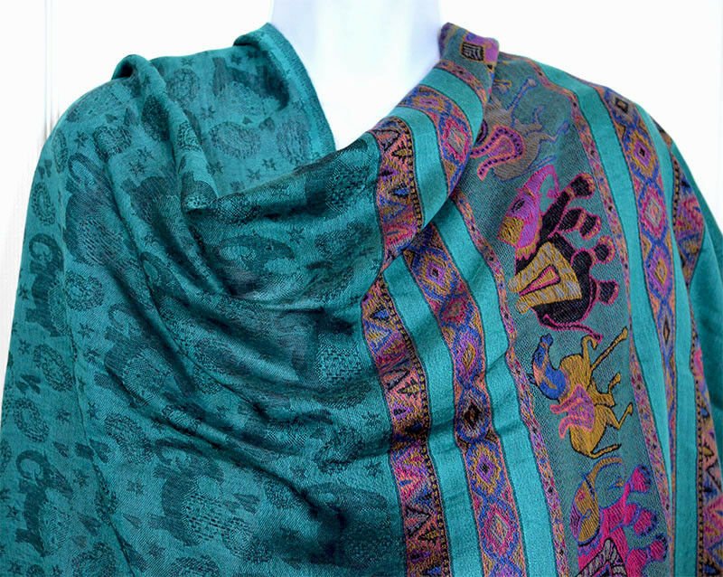 Paisley Pashmina Silk Blend Shawl Wrap - Image 3