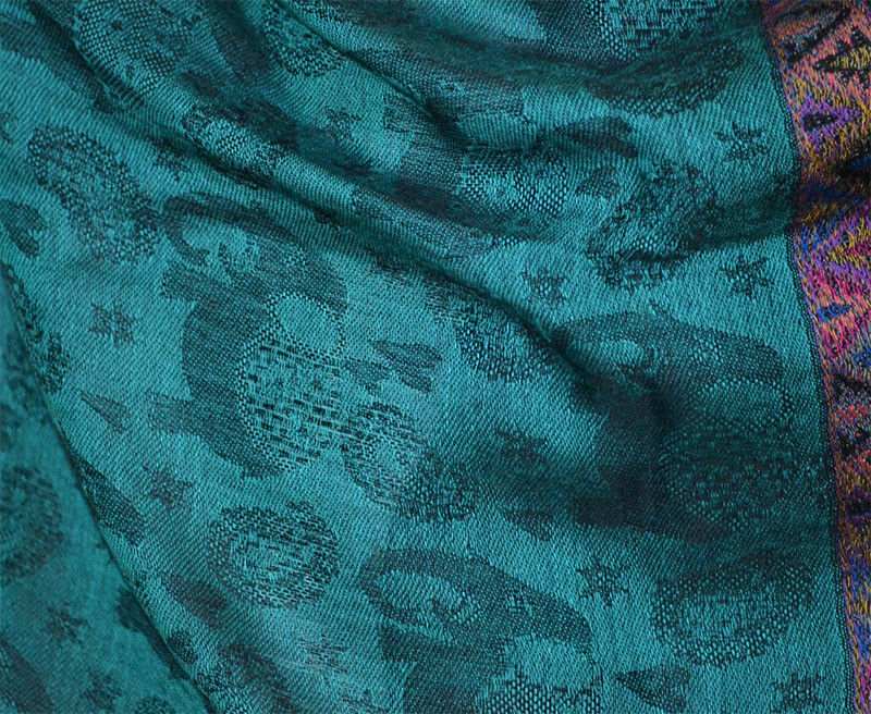 Paisley Pashmina Silk Blend Shawl Wrap - Image 4