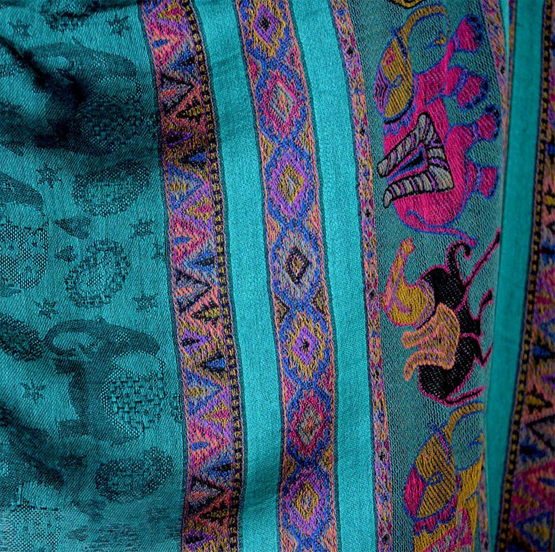 Paisley Pashmina Silk Blend Shawl Wrap - Image 5