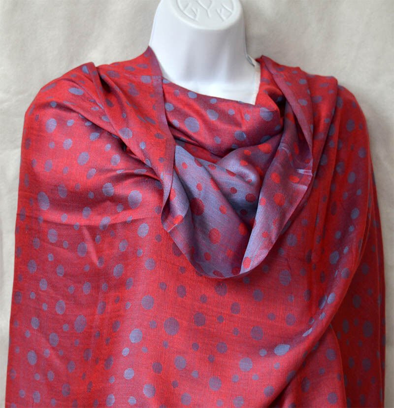 Silk Blend Double Sided Paisley Shawl Wrap
