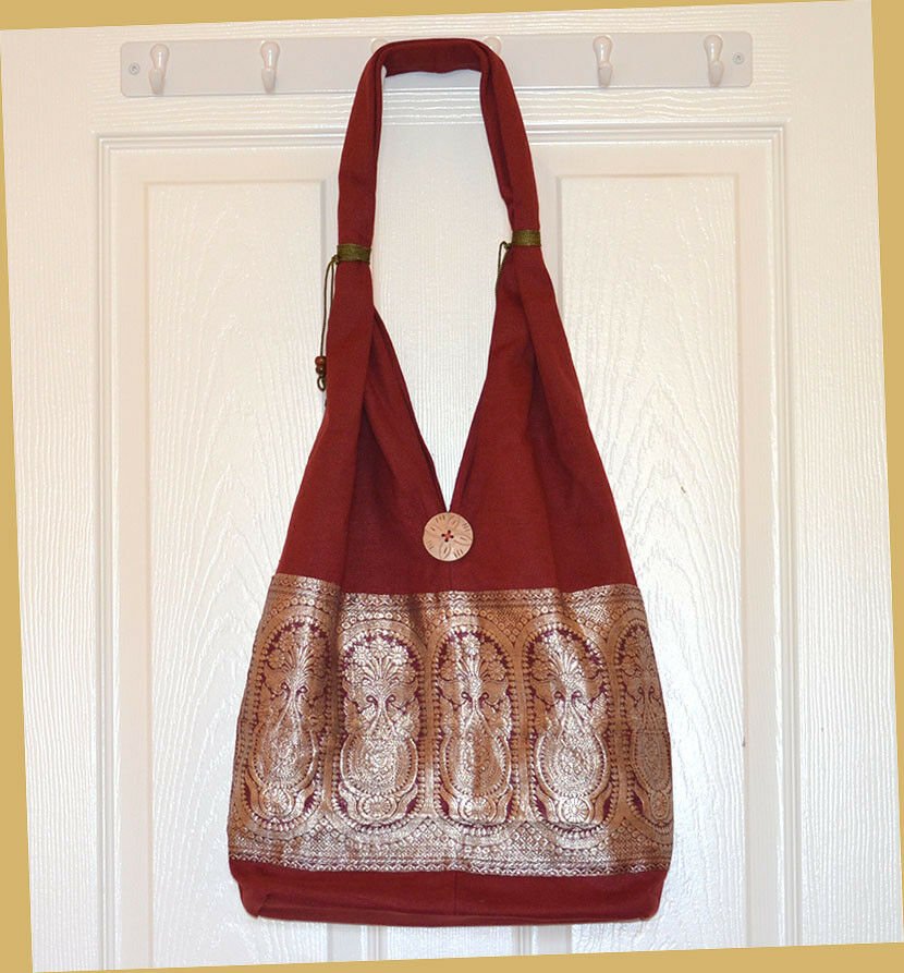 Hand Loom Cotton Shoulder Bag With Brocade Design