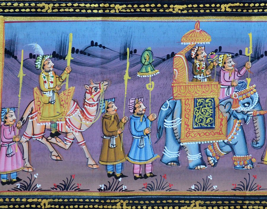 King Procession Silk Miniature Painting - Image 3