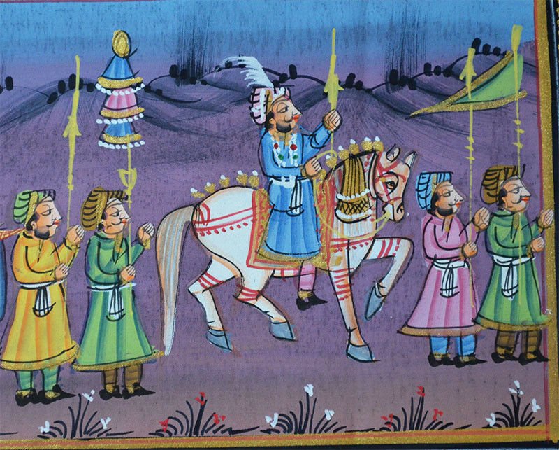 King Procession Silk Miniature Painting - Image 4