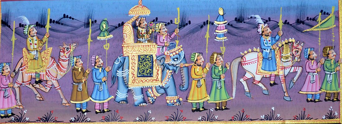 King Procession Silk Miniature Painting - Image 5
