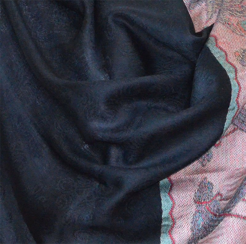 Floral Pashmina Silk Blend Shawl Wrap - Image 6