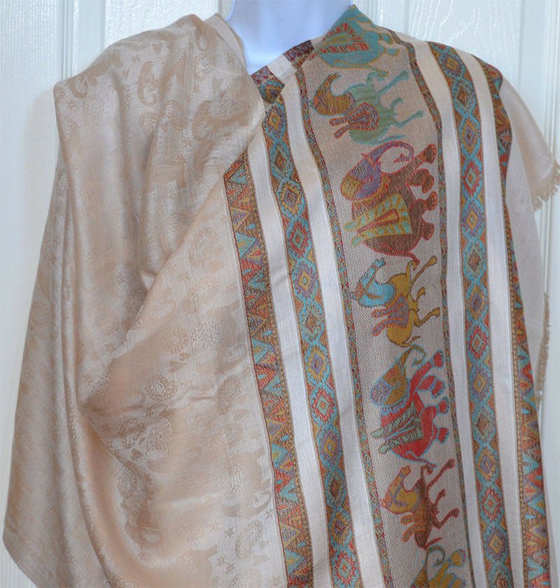 Paisley Pashmina Silk Blend Shawl Wrap - Image 2