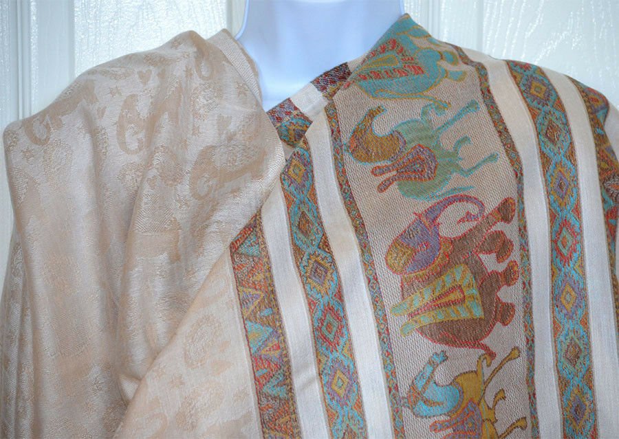 Paisley Pashmina Silk Blend Shawl Wrap - Image 3