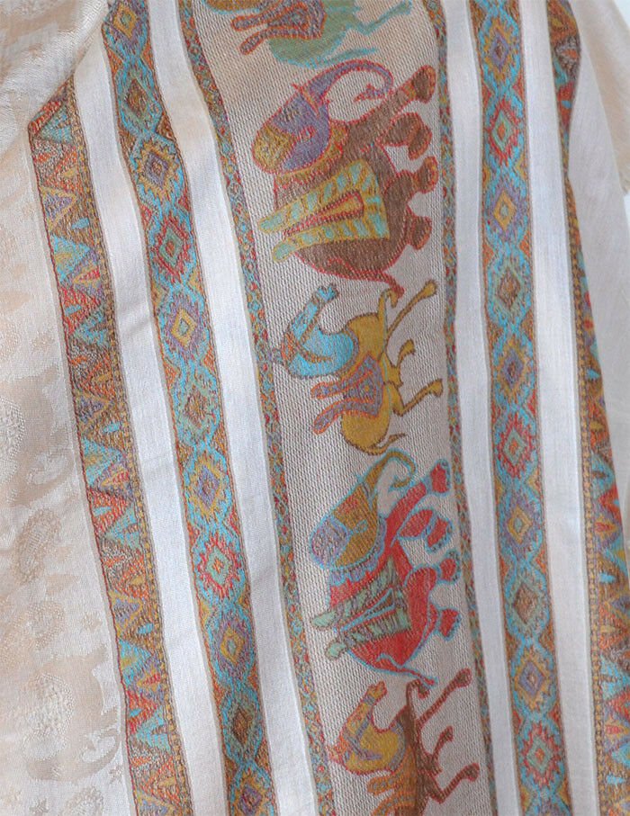 Paisley Pashmina Silk Blend Shawl Wrap - Image 5