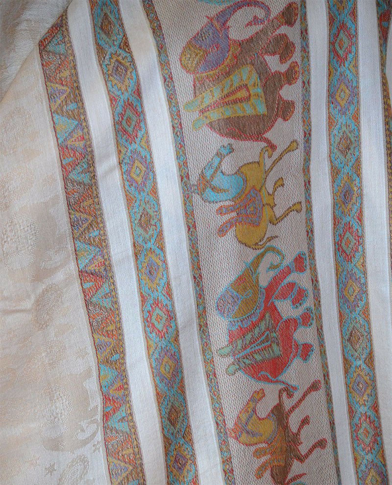 Paisley Pashmina Silk Blend Shawl Wrap - Image 4
