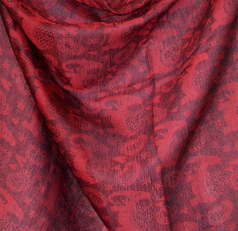 Elephant Design Pashmina Silk Blend Shawl Wrap - Image 6