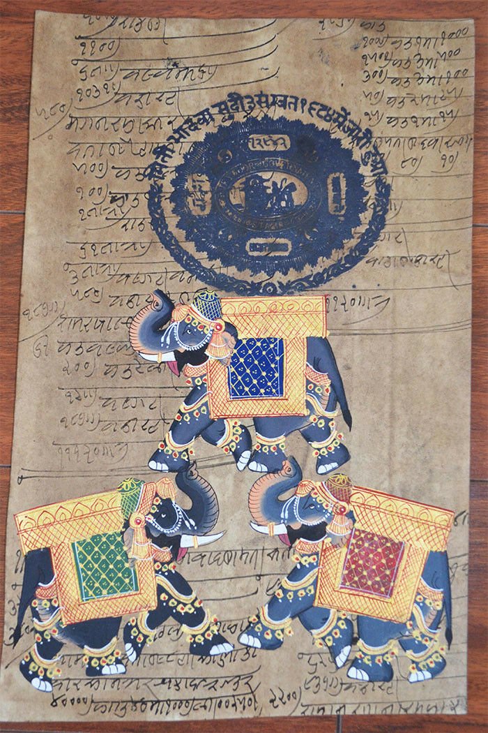 Antique Old Stamp Paper Miniature Painting
