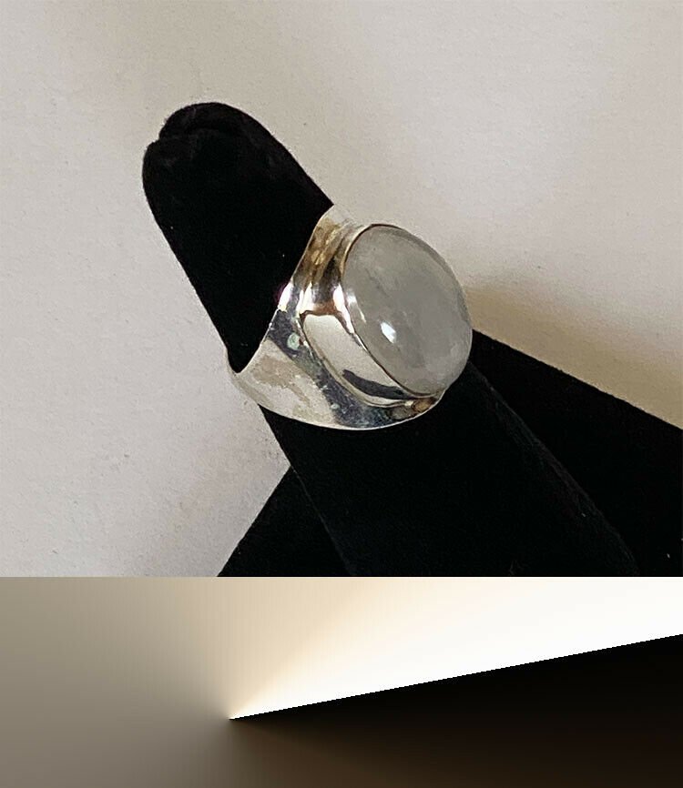 Artisan Created Hand Crafted Moonstone Sterling Silver Ring - Image 4