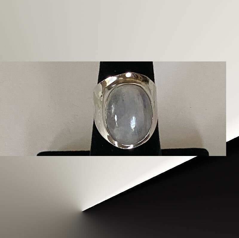 Artisan Created Hand Crafted Moonstone Sterling Silver Ring - Image 3
