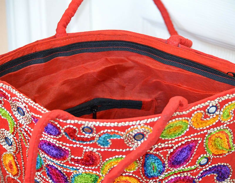 Embroidered Elephant Paisley Tote, Shoulder Bag, Hand Bag - Image 2