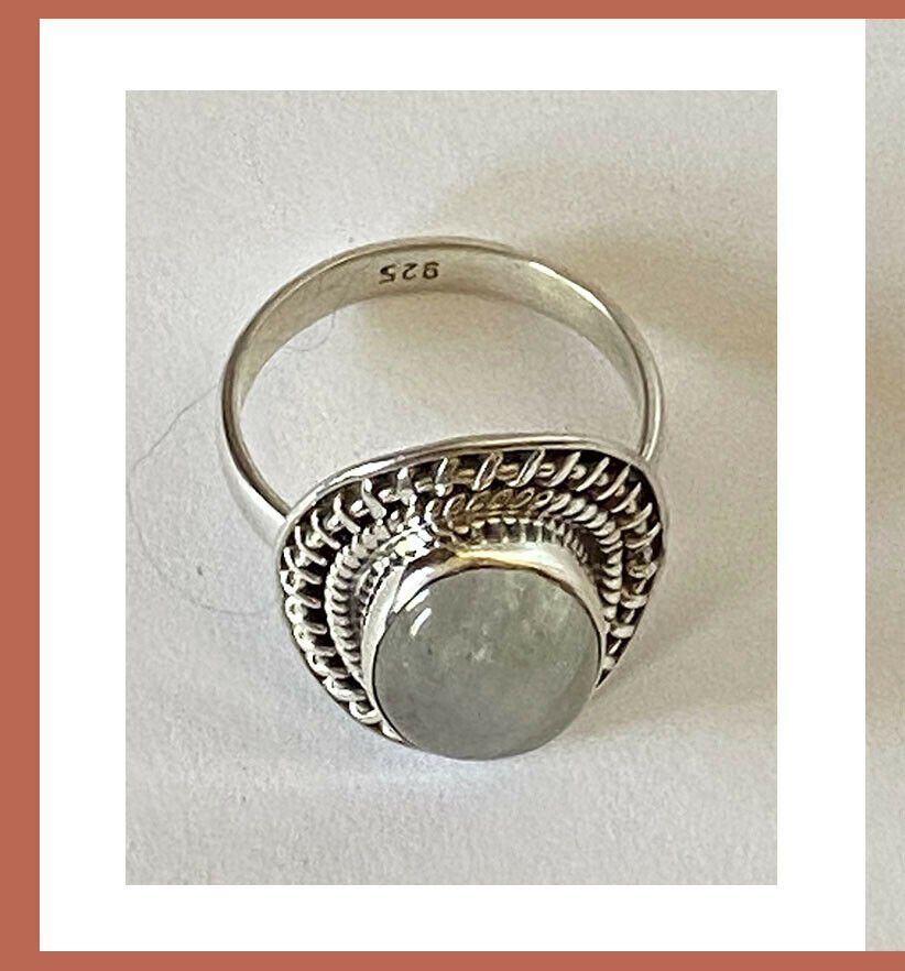Artisan Created Hand Crafted Moonstone Sterling Silver Ring