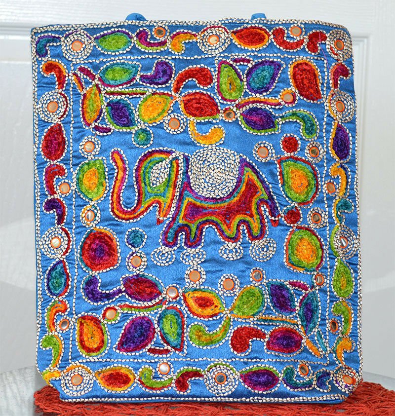 Embroidered Elephant Paisley Tote, Shoulder Bag, Hand Bag - Image 2