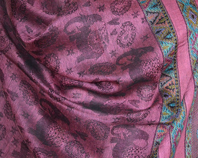 Elephant Design Pashmina Silk Blend Shawl Wrap - Image 4