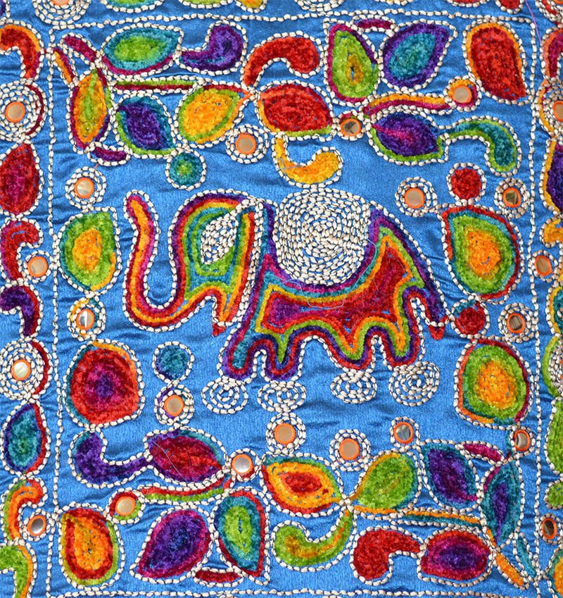 Embroidered Elephant Paisley Tote, Shoulder Bag, Hand Bag - Image 3